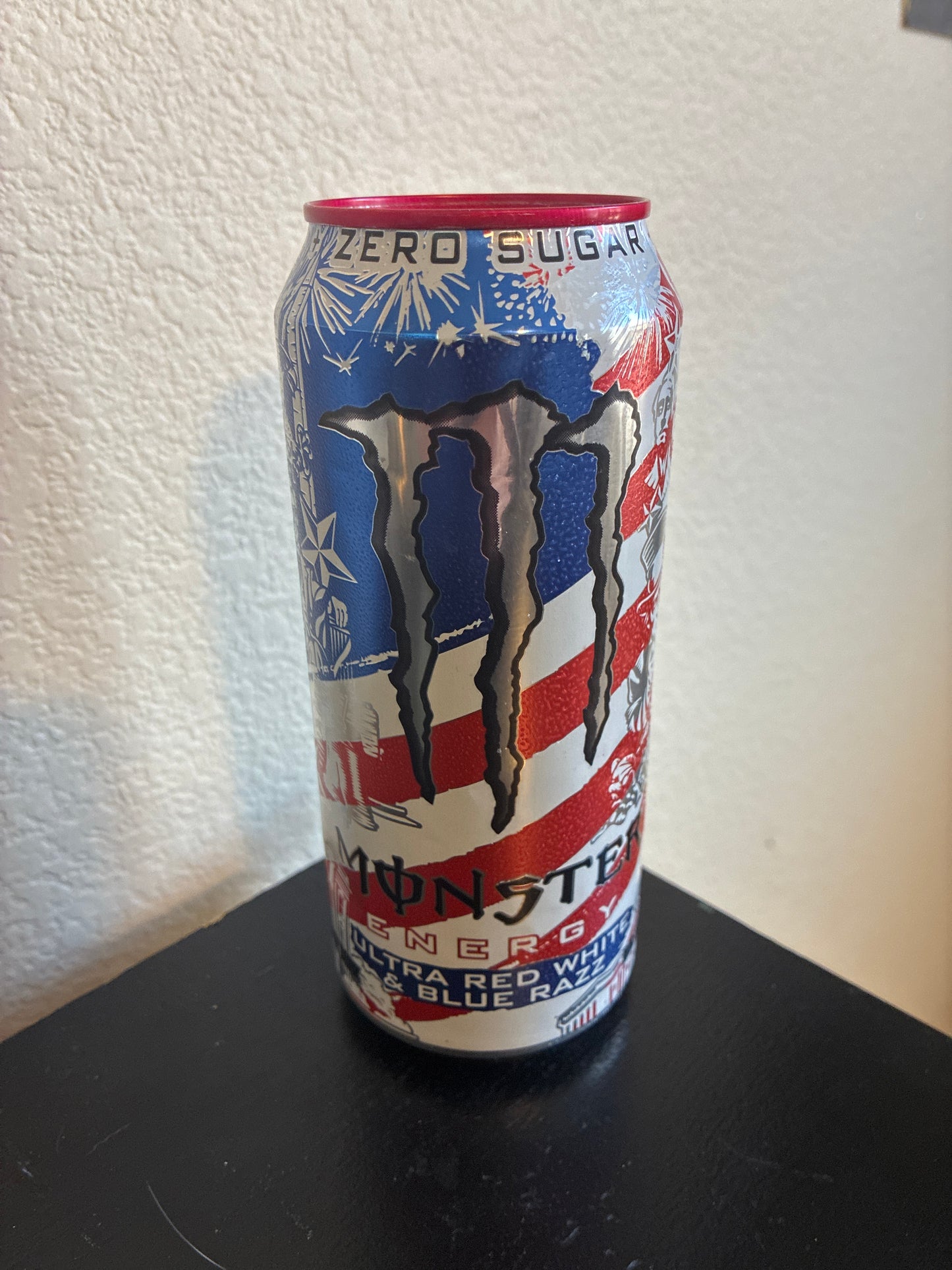 Monster Energy Red , White and Blue Razz Candle