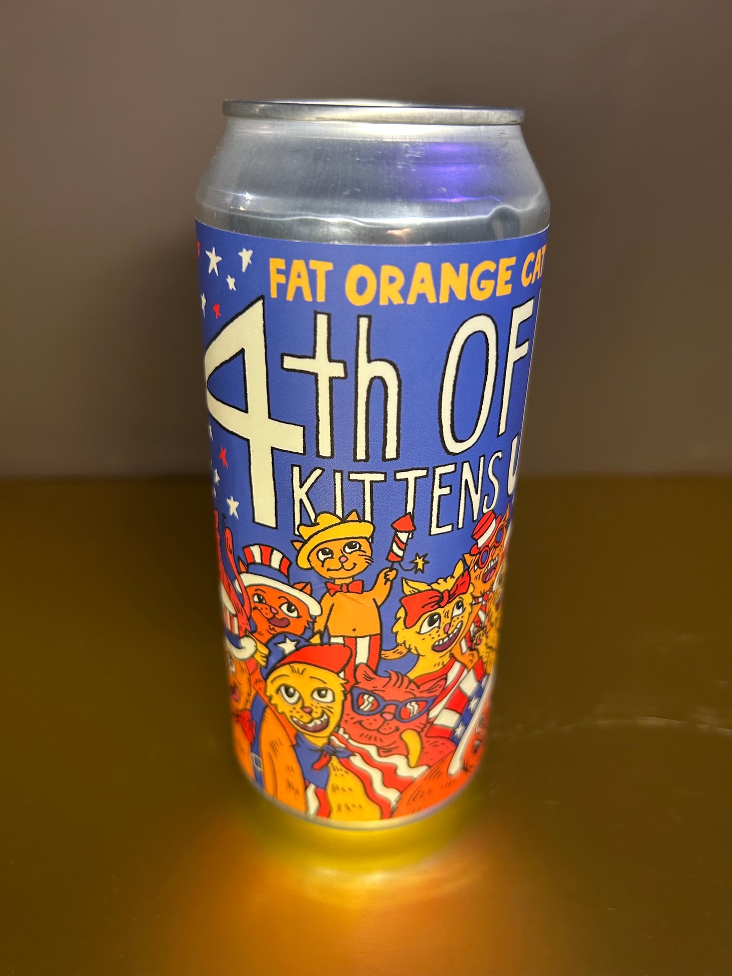 Fat Orange 4th Kittens Candle