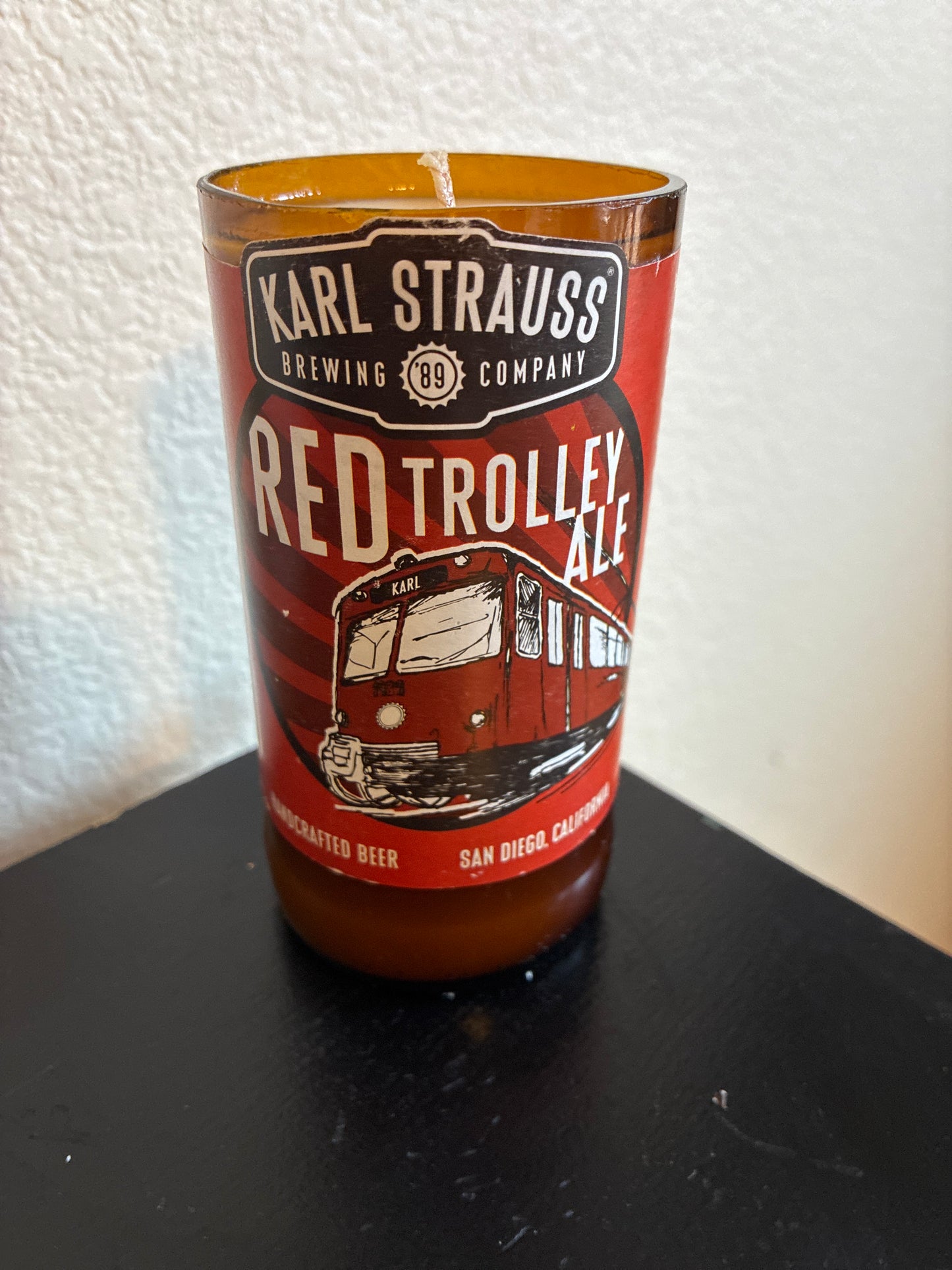 Red Trolley Ale Candle